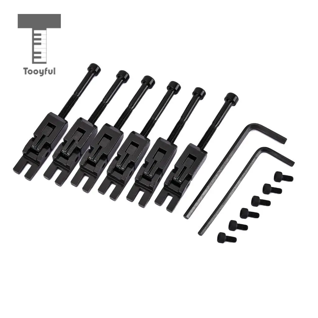 Tooyful 6pcs Electric Guitar Locked String Saddles for Tremolo Bridge Parts