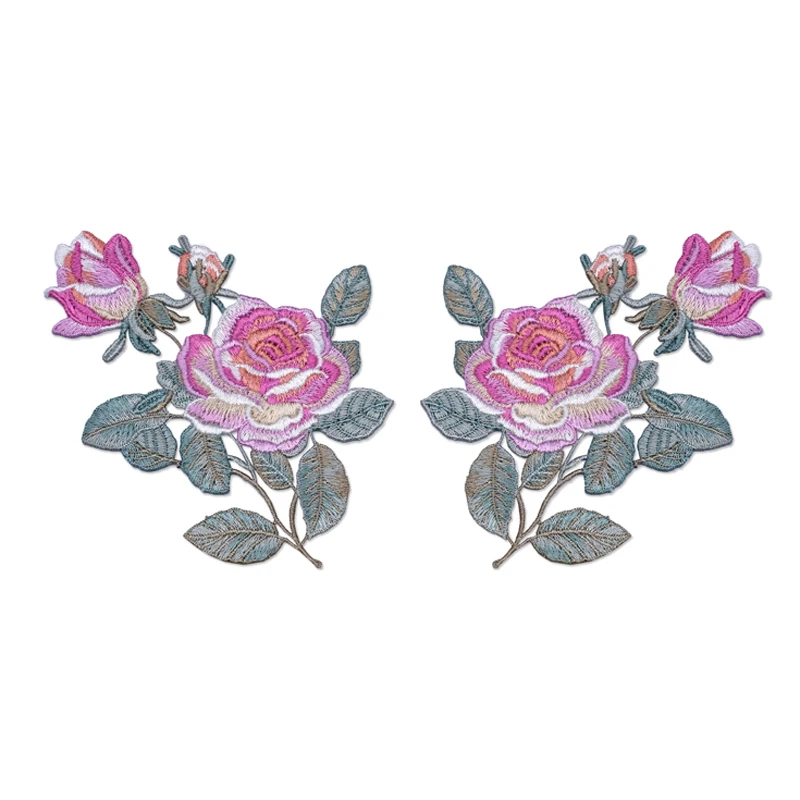 

rose Flower Embroidered Applique patches for clothes parches termoadhesivos para ropa apliques de roupa