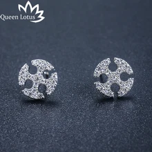 Queen лотоса Новинка года C для женщин серьги-гвоздики для панков серьги AAA циркон украшения вечерние