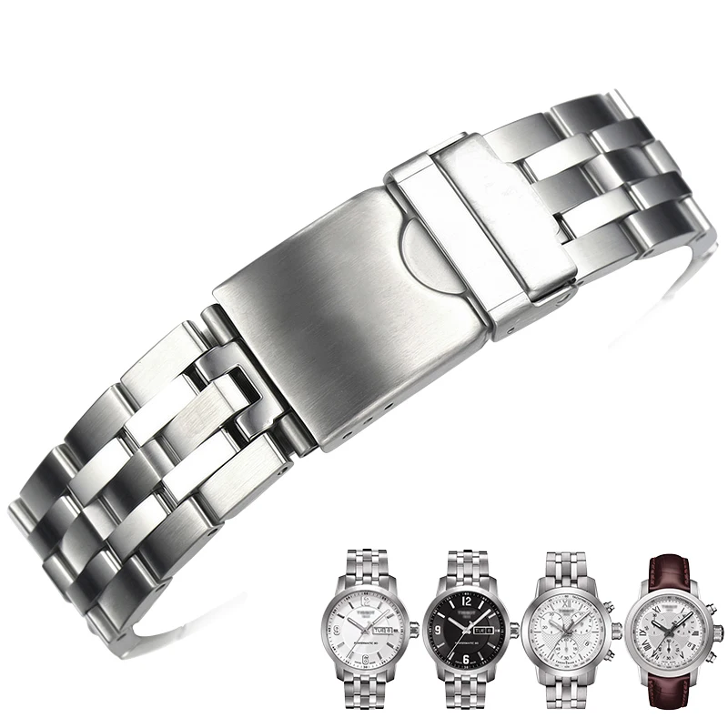 

Male stainless solid steel strip steel chain Butterfly clasp machinery watchband accessories 1853 T055 T462PRC200 series 19mm