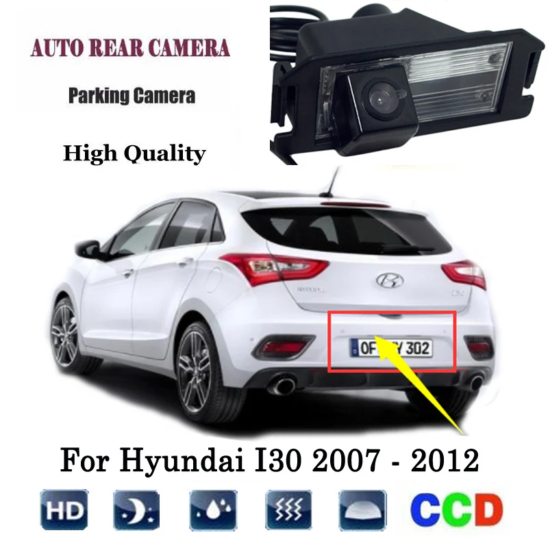 Камера заднего вида для hyundai I30 2007-2012 CCD камера ночного видения заднего вида RCA/камера номерного знака/камера резервного копирования