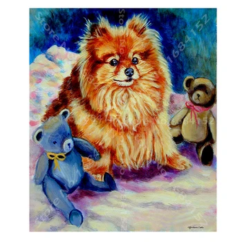 

Diamond Painting dog DIY Diamond Embroidery Pomeranian 5D full square Pictures by numbers cross stitch kit Mosaic wall stickers