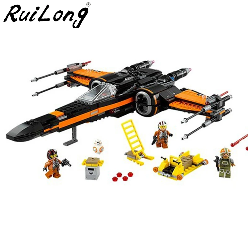 

Star Wars Order Poe's X Toys wing Fighter Building Block Bricks Educational Gifts Compatible StarWars 75101 75102 Christmas