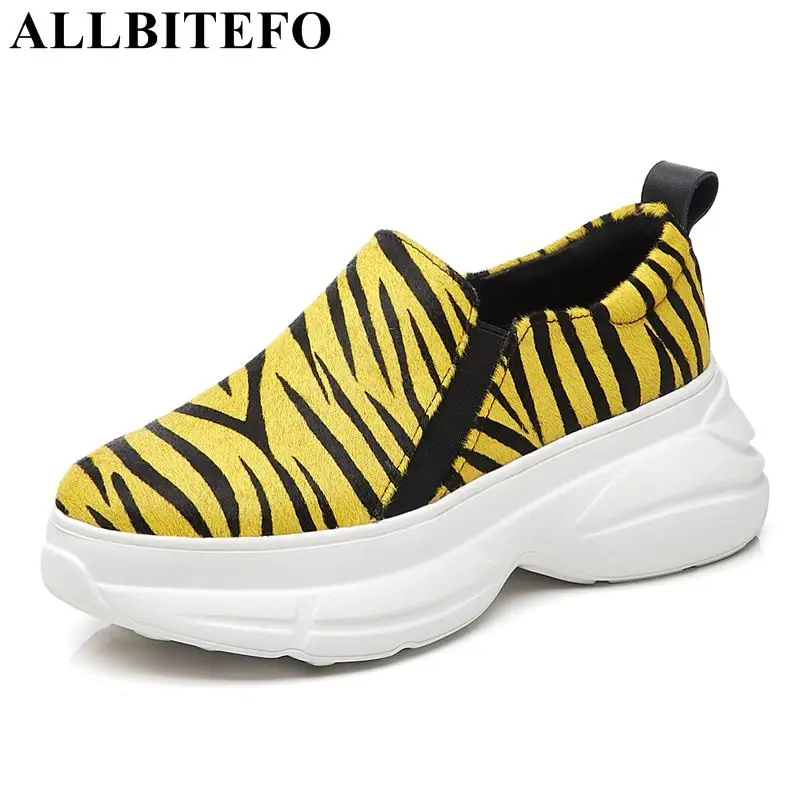 

ALLBITEFO new brand fashion horsehair women flats sneakers shoes wedges heel sport breather sneakers waterproof platform shoes