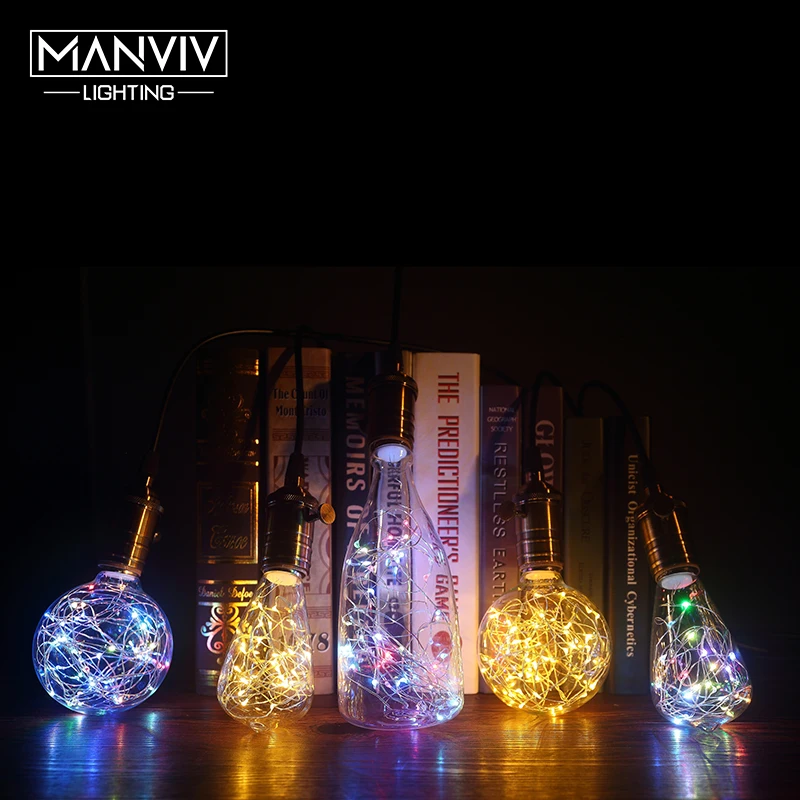 

Led String Light RGB Copper Silk Bulb G95 ST64 Winebottle 110v 220v E27 Led Lampara Bulb Christmas for Cafe Home Decoration Lamp