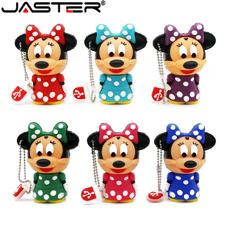 

JASTER The new cute Minnie Mouse USB flash drive USB 2.0 Pen Drive minions Memory stick pendrive 4GB 8GB 16GB 32GB 64GB gift