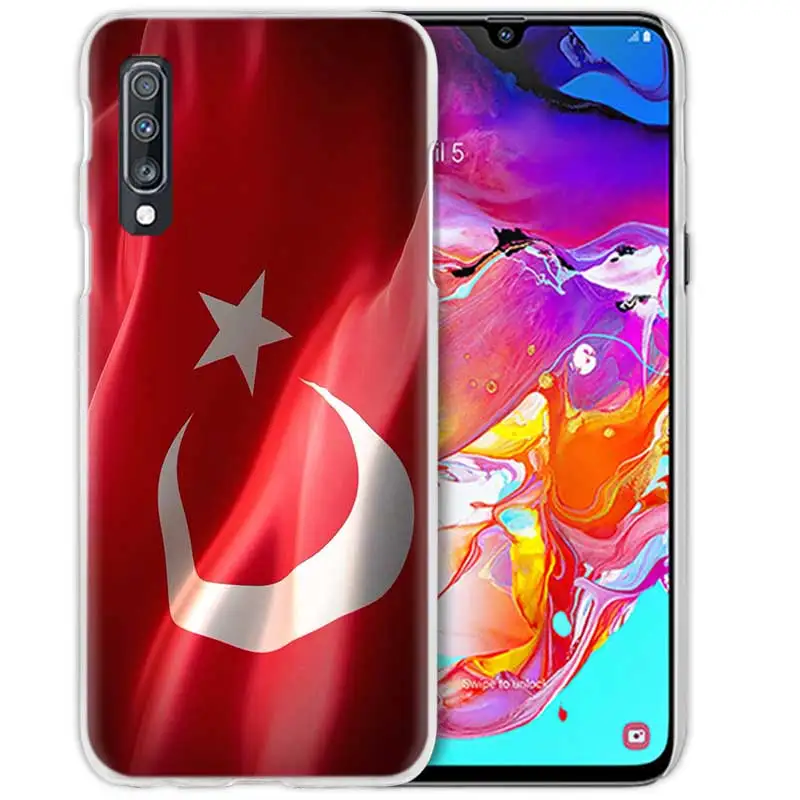 Турция чехол с флагом для samsung Galaxy A50 A70 A20e A40 A30 A20 A10 A8 A6 плюс A9 A7 Прозрачный жесткий чехол для телефона с изображением волка Coque Капа