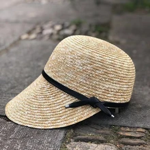 Европейский бант соломенные цветные шляпы женские козырьки Повседневная конная Кепка Весна отпуск соломка Защита от солнца простой стиль все матч