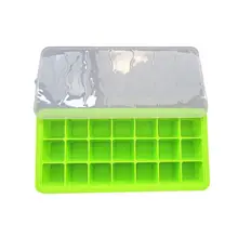 Лето 21 Сетка Творческий все силиконовые льда коробка с ледяной покров финансируемый пластмасс плесень 4 цвета лоток для льда