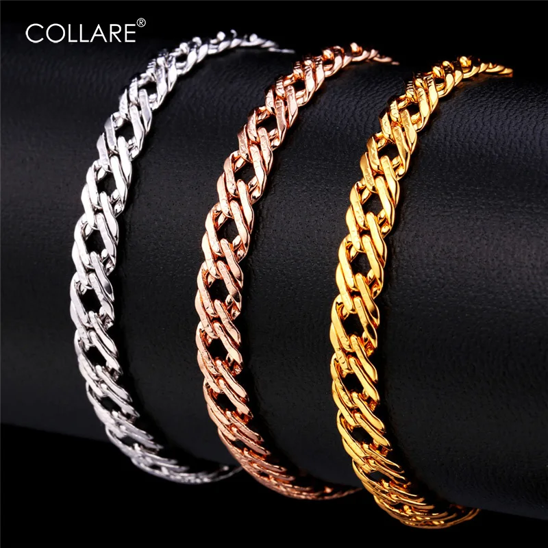 

Collare Venetian Chain Bracelet Gold/Black/Silver Color Hand Chain Men Bracelets & Bangles Ethiopian Men Jewelry H101