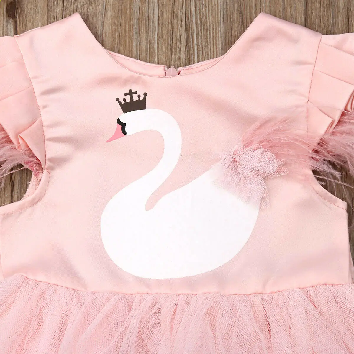 Нарядное платье принцессы из тюля с лебедем для новорожденных девочек; торжественное платье