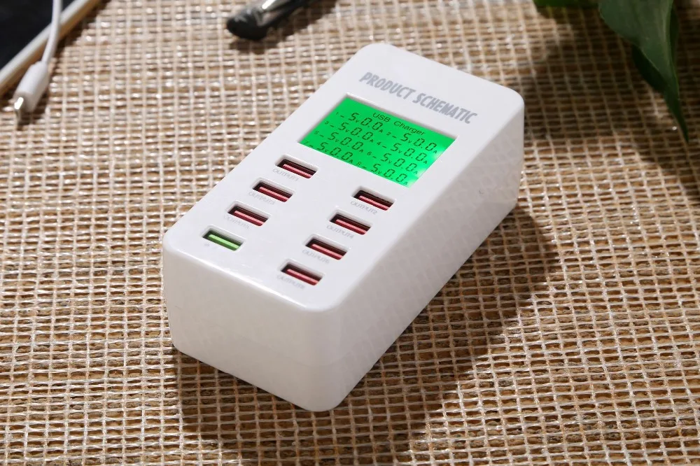 Smart USB Зарядное устройство 8 Порты светодиодный Digita Дисплей Quick Charge 3,0 для iPhone iPad samsung huawei Xiaomi Камера QC3.0 адаптер
