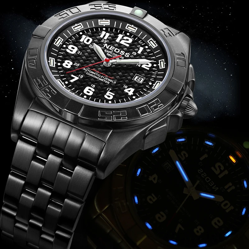Luxury Brand NEDSS Fashion Male Steel tube gas Automatic Mechanical Watches Men's Sports Military Wrist Watch relogio masculino Luxury Brand NEDSS Fashion Male Steel tube gas Automatic Mechanical Watches Men's Sports Military Wrist Watch relogio masculino