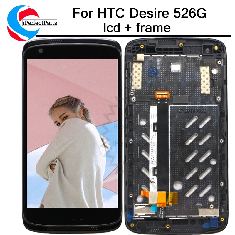 

4.7" For HTC Desire 526G V02 D526h 526 LCD Display Touch Screen with frame Assembly Replacement For HTC Desire 526G Tlcd