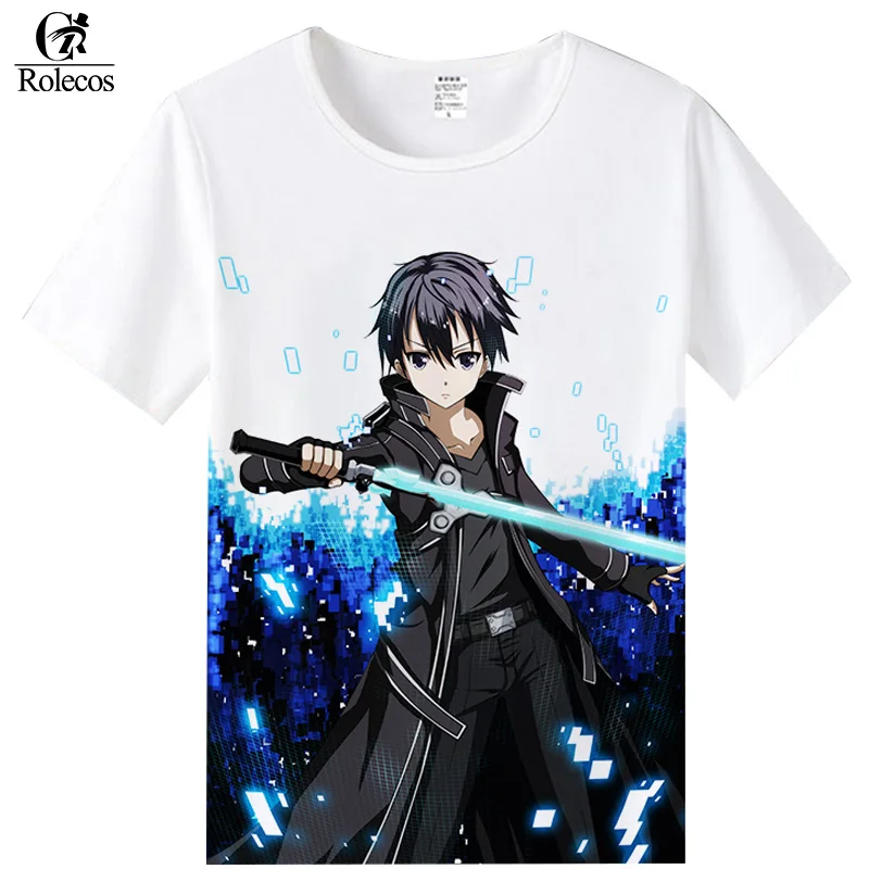 Rolecos меч искусство онлайн косплей костюм Kirigaya Kazuto Yuuki Asuna футболки модные летние