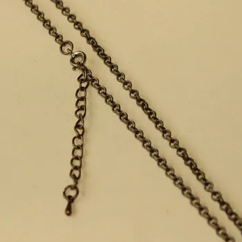 

16-40" Jewelry 9 Colors 2/2.5/3.2/3.5mm Round Rolo Necklace Chains Link Red Copper Metal With Round Clasp 5cm Extender