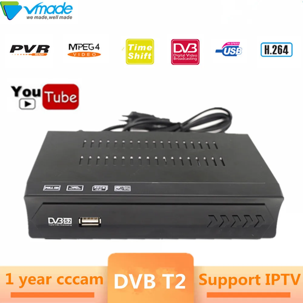 

Vmade DVB-S2 Digital Satellite TV Receiver DVB S2 M5 Full HD 1080P Standard TV Box Support IPTV YouTube Cccam For Europe TV Tune