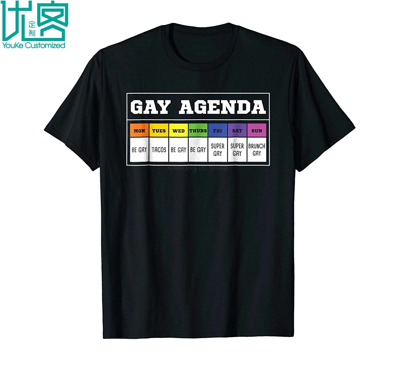 Веселая Футболка Gay Agenda 2019 Летняя мужская футболка с коротким рукавом | Мужская