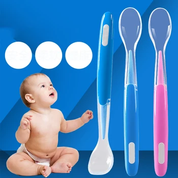 

Non-toxic Portable Spoon Practical Baby Feeding Durable Eco-friendly Soft Tableware Silicon Material For Kitchen