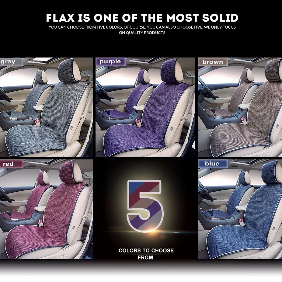 AUTOROWN Накидка для авто из Льна Защищает сиденье автомобиля Авточехлы Универсальный размер Включает четыре сезона 5 цветов Всесезонный