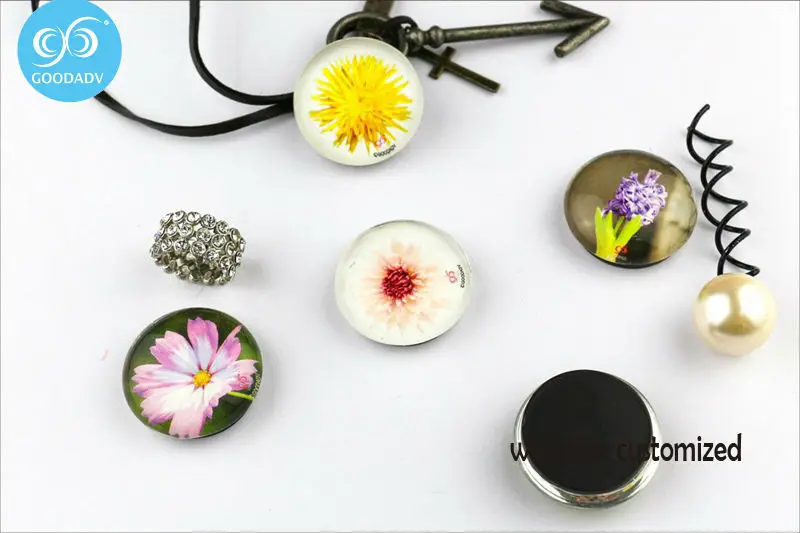 35*35mm round glass custom strong adhesive beautiful design