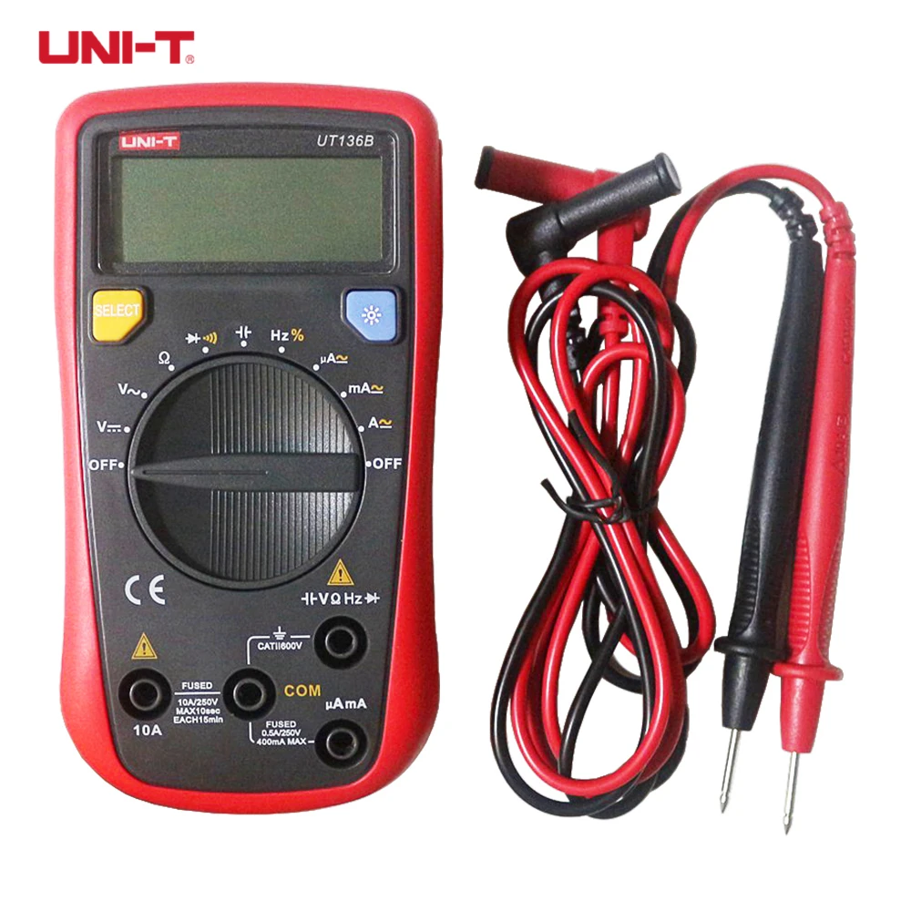 

UNI-T UT136A UT136B UT136C Digital Multimeter Mini Auto-ranging Handheld Multimetro AC/DC Current Voltage Resistance Testers