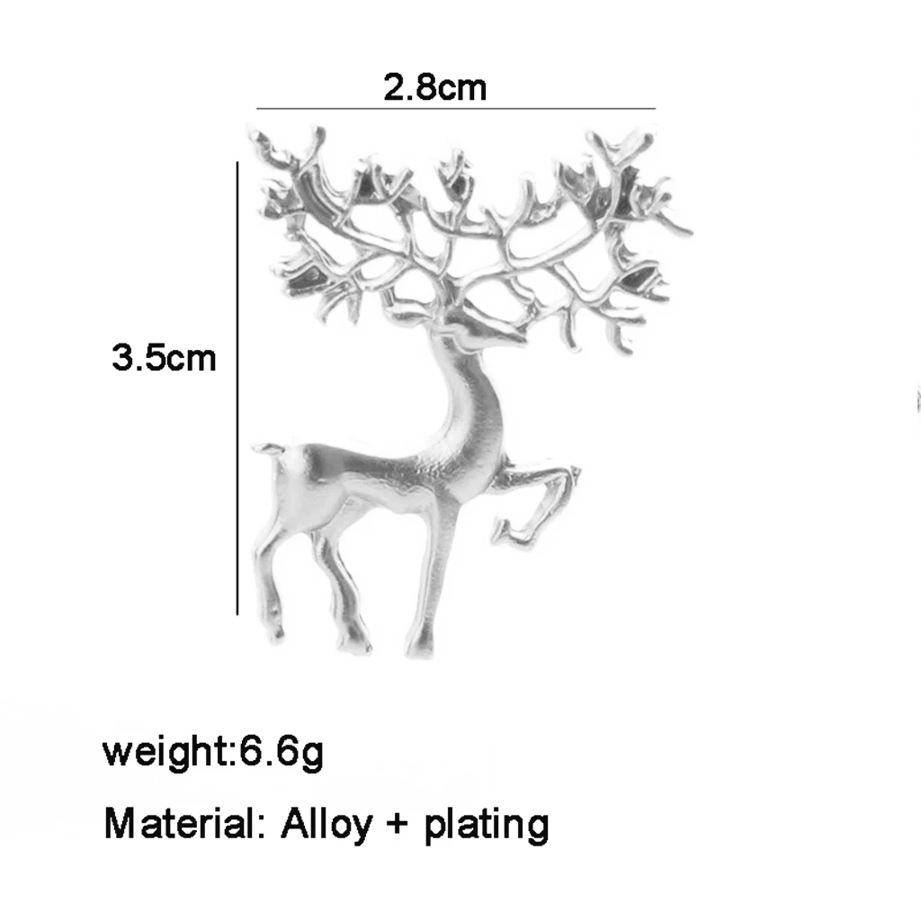 Christmas Themed Reindeer Brooch Women Mens Xmas Deer Brooch Pin Elegant Winter Coat Corsage Costume Party