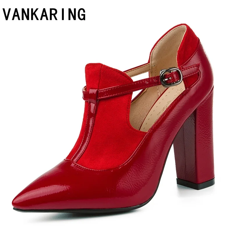 

sexy pumps high heels women shoes black patent leather red pointed toe shoes woman dress party ladies pumps summer ankle boots