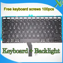 Фирменная Новинка немецко QWERTZ Tastatur клавиатура + Подсветка подсветкой + винты для MacBook Air 13.3 “A1369 A1466 2010- 2015 лет