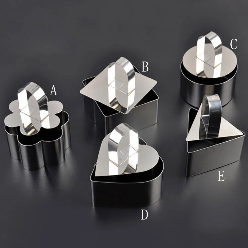 

Pastry Round Square Heart Forms Mould Sectional Shape Baking Dish Dessert Ring Bakeware Mold Baking Tools
