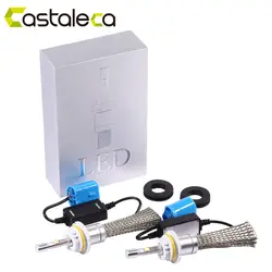 Castaleca 2X R3 автомобиля светодиодный фар Алюминий фары conversion Kit H7 H1 H3 H4 H11 H13 9004 9006 80 Вт 9600LM комплект 4800LM лампы