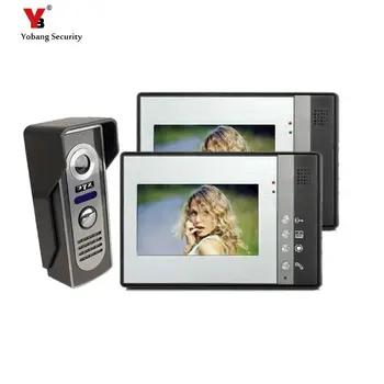 

Yobang Security freeship Apartment/Family Video Door Phone video Intercom System Waterproof door intercom Camera with 2 Monitor