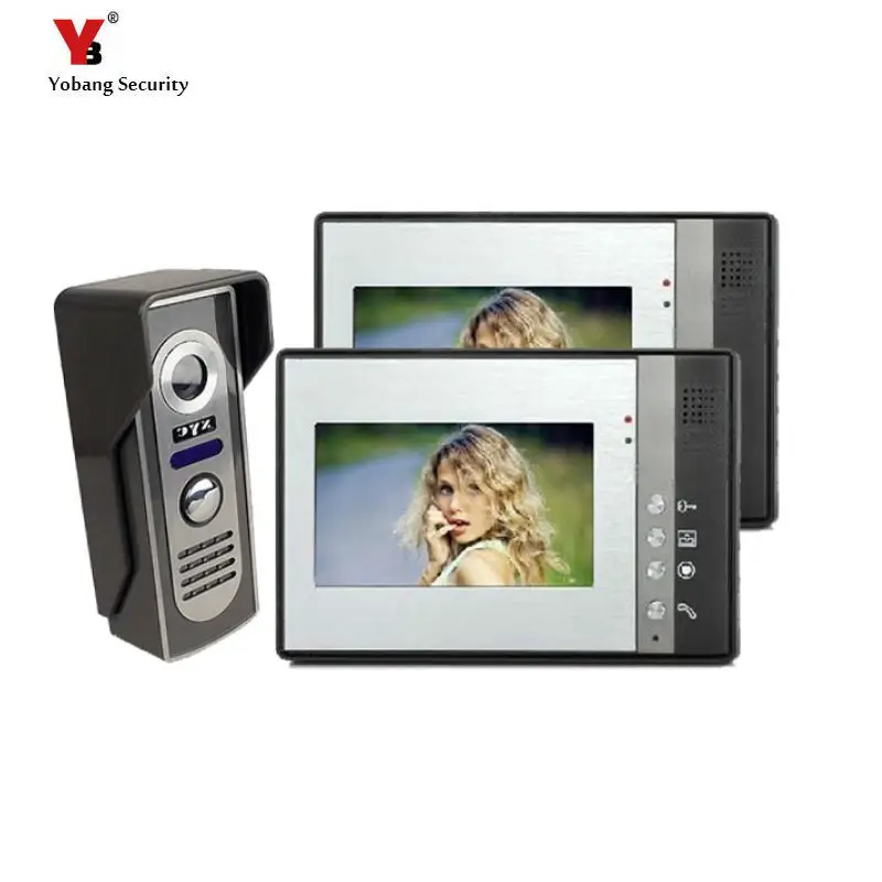 Yobang Security freeship Apartment/Family Video Door Phone video Intercom System Waterproof door intercom Camera with 2 Monitor Yobang Security freeship Apartment/Family Video Door Phone video Intercom System Waterproof door intercom Camera with 2 Monitor