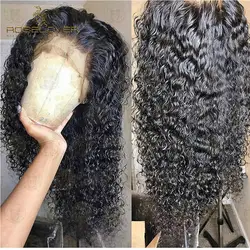 Мокрый и волнистые 360 Синтетические волосы на кружеве al парик предварительно сорвал с ребенком вьющиеся волосы человеческие волосы