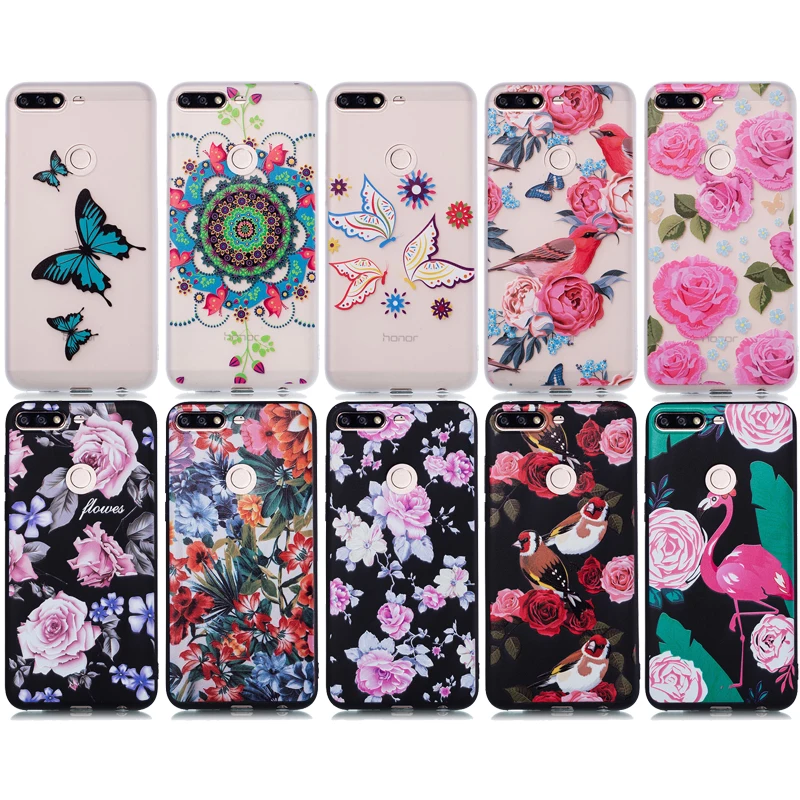 

Luxury Butterfly Flower Frosted Soft TPU Phone Case Cover Hull Shell Coque Fundas for Huawei Honor 9i 2018 6X 7A 7C 7X 8X 9 Lite