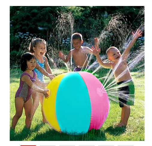 

2019 Hot Inflatable PVC Water Spray Beach Ball for Outdoor Lawn Summer Game Children's Toy Ball Water Jet Ball Water Balloons