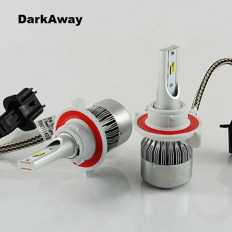 DarkAway Best H4 LED Headlight 7600Lm 72W Hi Lo LED Car Headlight HB2