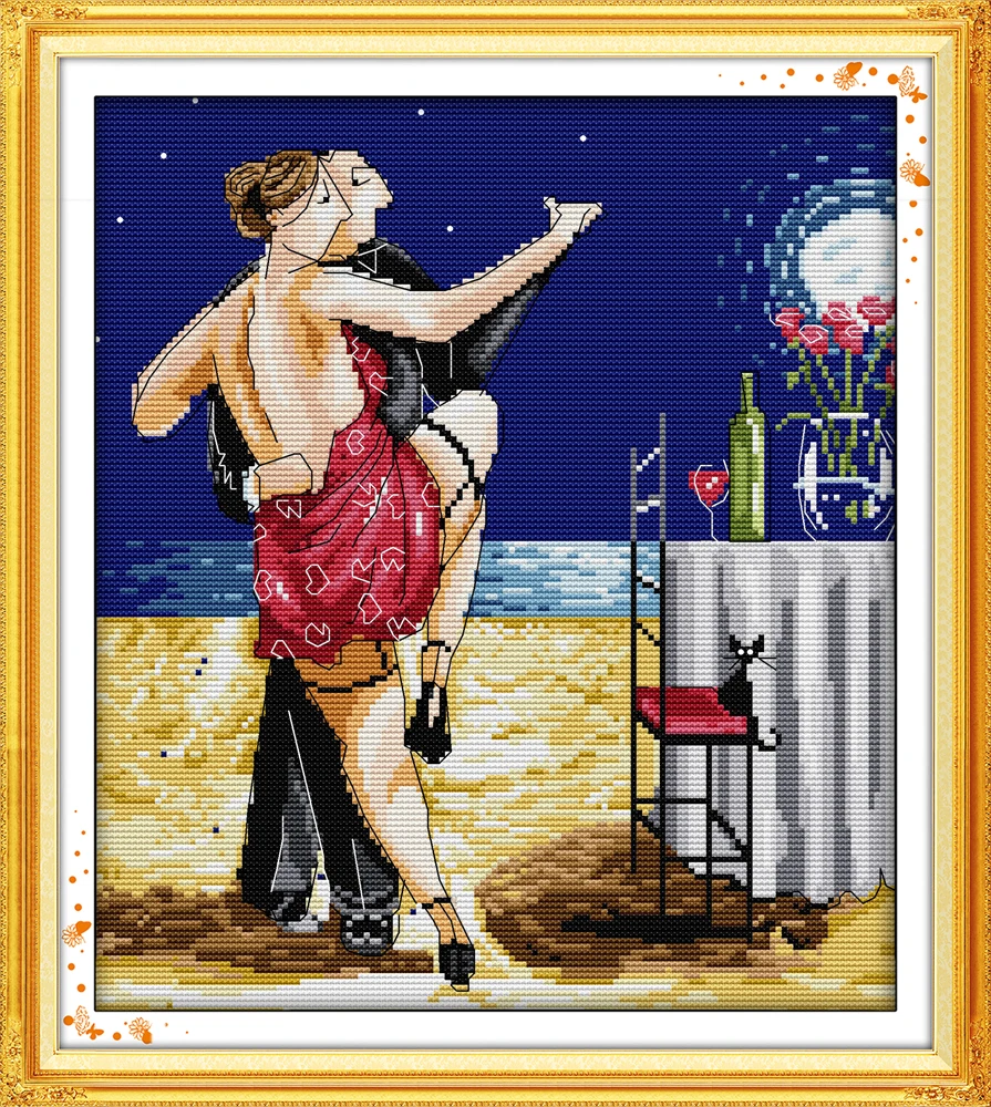 Tango lovers мультфильм diy домашний декор живопись Счетный напечатанный на холсте DMC 14CT 11CT Вышивка крестом Комплект для вышивки наборы