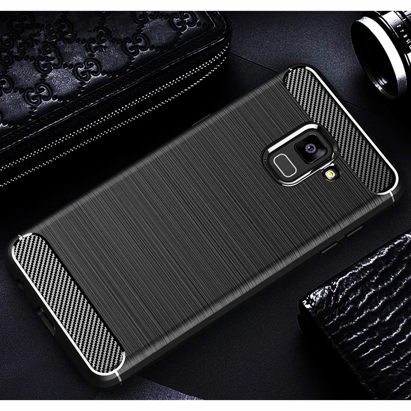 

For Samsung Galaxy A8 2018 Case A8 2018 Plus Case Cover Silicone Carbon Fiber Phone Bag Case For Samsung Galaxy A8 2018 Cover