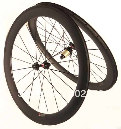 

Full Carbon 3k Matt Road Bike Clincher Wheelset 60mm wheel Rim