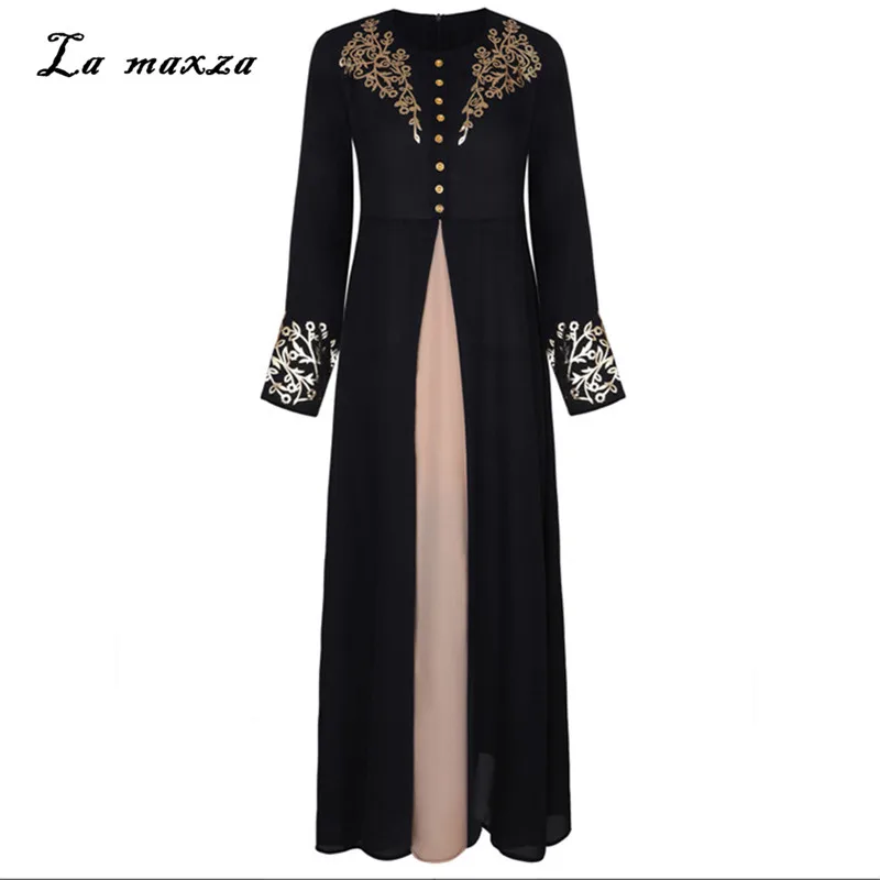 Abaya мусульманское платье макси Dot желтый одеяние мусульмане Longue ислам Дубаи мусульманский скромное платье