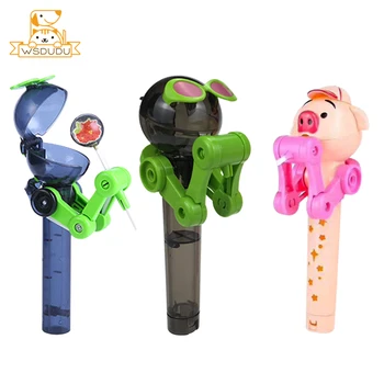 

2020 Newest Robot Lollipop Holder Novelty Toys Save Candy Sugar For Children Kids Gifts Creative Glasses Pig Special Figure Fun