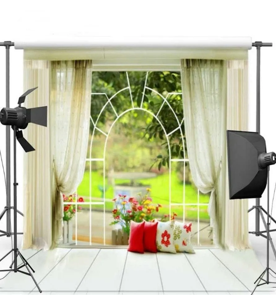 Bedroom Window Curtains Flower Living Room Backgrounds Vinyl cloth High