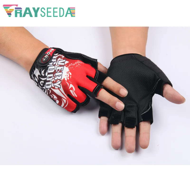 Rayseeda Half Finger Weight Lifting Gym Fitness Sports Gloves Adjustable Cool Summer Running Riding Cycling Gloves For Men Women