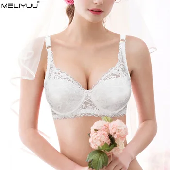 

Sexy Women's Lingerie Push Up Bra Underwire Ladies Underwear Light Padded Lace Bralette Transparent Plus size Bras 30-42 A B C D