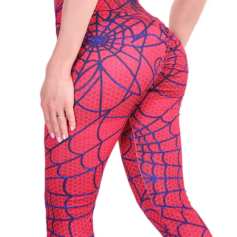 

2019 New High Waist Yoga Pants Women Fitness Sport Leggings Printing Elastic Gym Workout Tights S-XL Running Trousers Plus Size