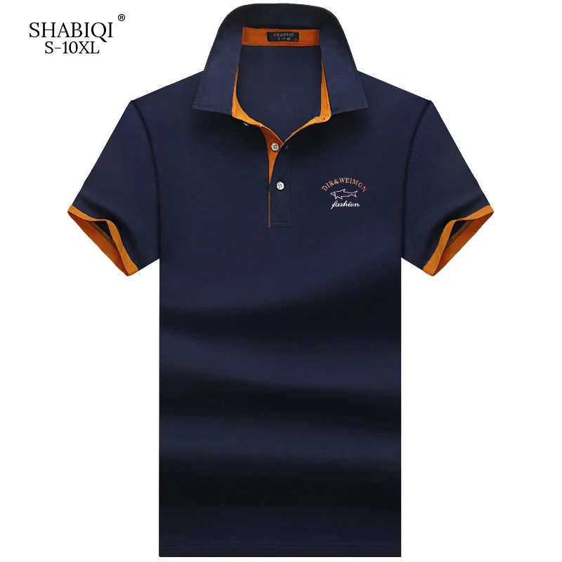Tanie SHABIQI marka mody klasyczne mężczyźni koszulka Polo lato z krótkim rękawem koszulka Polo męskie koszulka solid bawełniana koszula Plus rozmiar S 10XL!