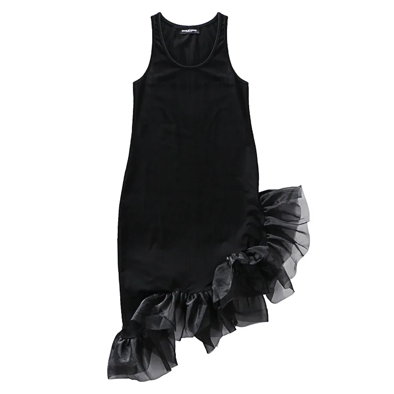 Ab9 Robe Femmes Mini Nouveau Bref Mince Réservoir Coton Printemps Maille Pull De Noir D'o Tricot Patchwork cou 2018 Irrégulière Robes q0TUEw4f