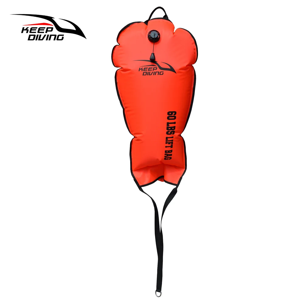 

KEEP DIVING Scuba Diving 60LBS/125LBS Lift Bag Big Exhaust Valve with a Head Pumping