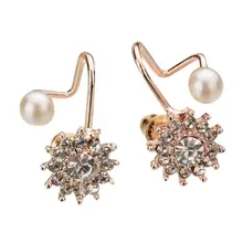 Женские модные милые снежинки снежные цветочные серьги-гвоздики серьги с искусственным жемчугом Ювелирные изделия нежные N-8